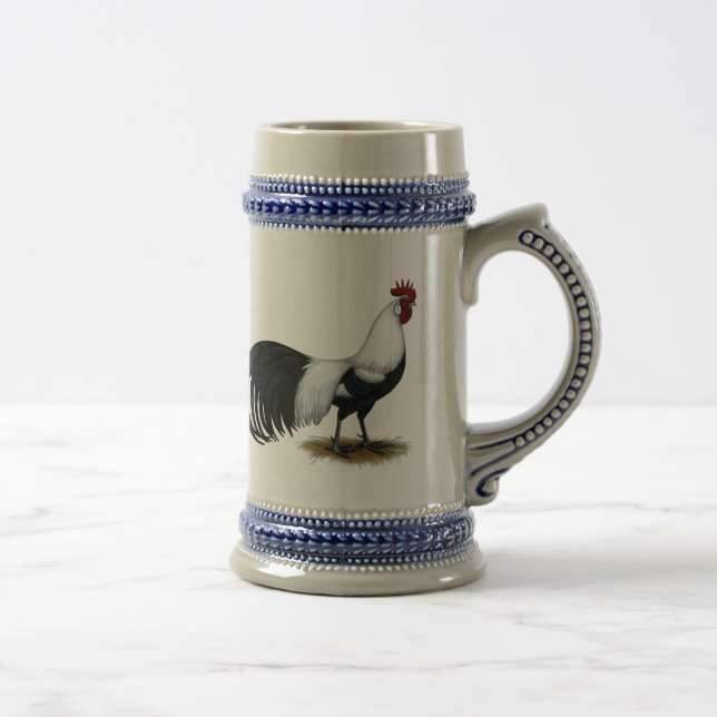 Phoenix:  Silver Duckwing Rooster Beer Stein (Right)
