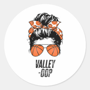 Phoenix Sketll Valley -oop Messy Bun Sun Sketll Fa Classic Round Sticker