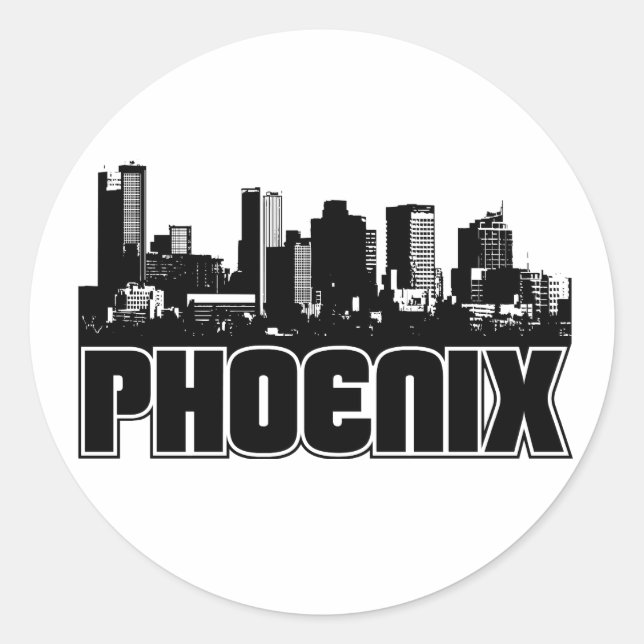 Phoenix Skyline Classic Round Sticker (Front)