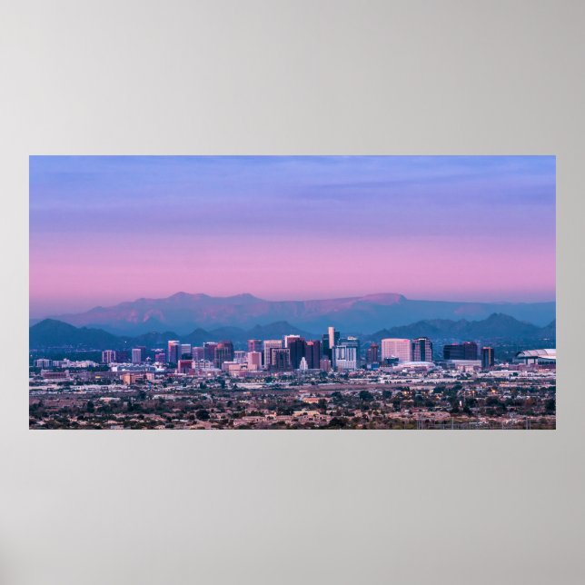 Phoenix Skyline Pink Twilight Poster (Front)