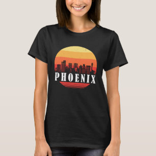 Phoenix Skyline Sunset in Retro Vintage Style T-Shirt