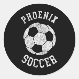 Phoenix Soccer Retro Distressed 90's Vintage Classic Round Sticker