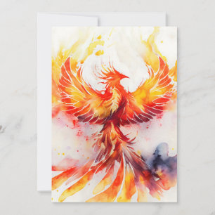 Phoenix Spreading it's Wings Rising from the Ashes Holiday Card