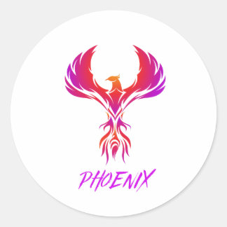 phoenix stikers design classic round sticker