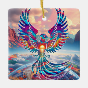 Phoenix Sunrise Ceramic Ornament