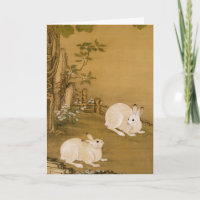 Phoenix Tree & Rabbits Antique Chinese Painting