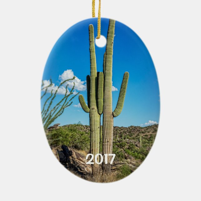 Phoenix, Tucson, Mesa, Scottsdale, Goodyear Ceramic Ornament (Back)