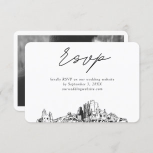 Phoenix Wedding Minimalist Sketch RSVP Enclosure Card