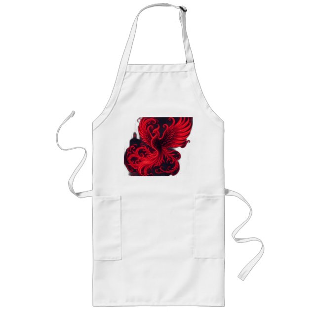 Phoenix with Gothic Spires and Swirls Long Apron (Front)