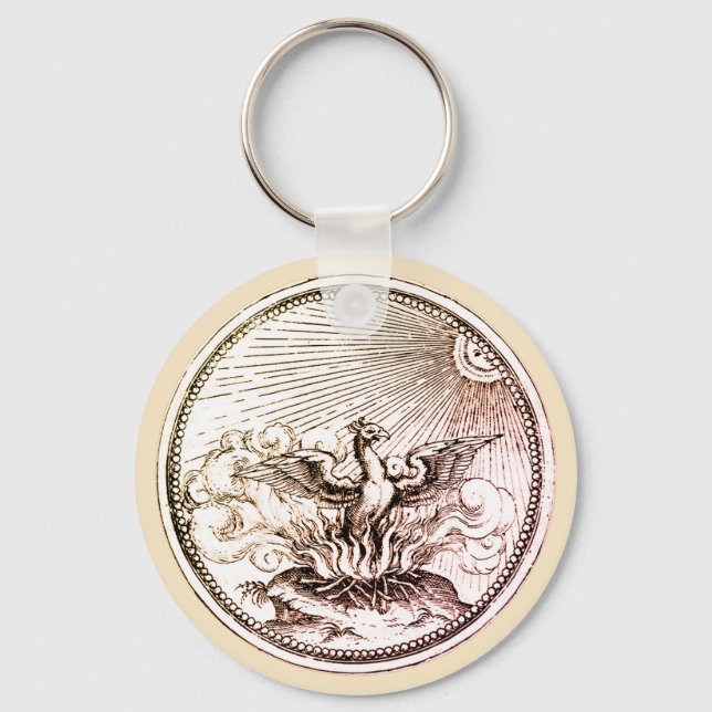 Phoenix Woodcut Keychain (Front)