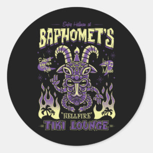Phomet Tiki Lounge - Goth - Surfing Holiday Classic Round Sticker