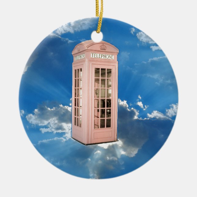 phone booth ceramic ornament (Front)