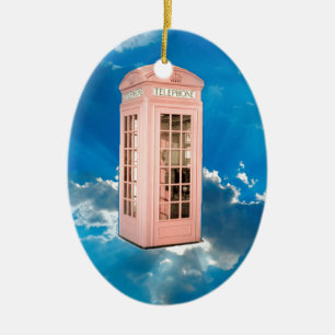 phone booth ceramic ornament