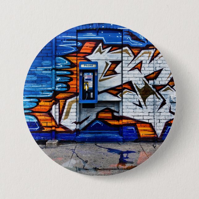 Phone Booth No 12 Colour Version Reflection 3 Inch Round Button (Front)