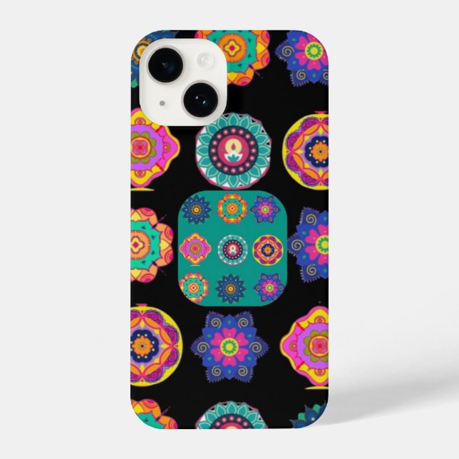 Phone Case black and colourful authentic design (Back)