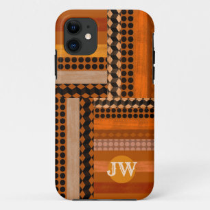 Phone case exotic wood inlay look & monogram