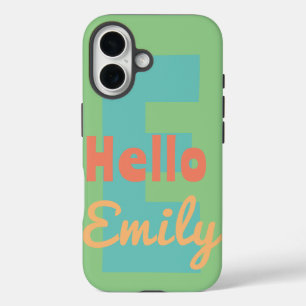 phone case monogram custom mint teen pink peach