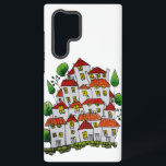 Phone case S22 Ultra (Doodle - Hand-drawn)<br><div class="desc">Whimsical hand-drawn doodle houses phone case design for birthdays,  weddings and anniversary gift or everyday use.</div>