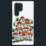 Phone case S22 Ultra (Doodle - Hand-drawn)<br><div class="desc">Whimsical hand-drawn doodle houses phone case design for birthdays,  weddings and anniversary gift or everyday use.</div>