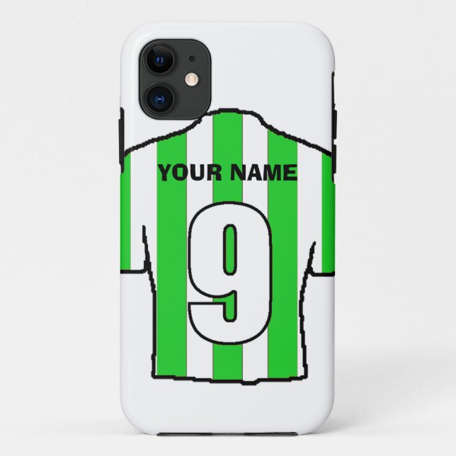 Phone Case with Club Colours! Green & White Shirt (Back)