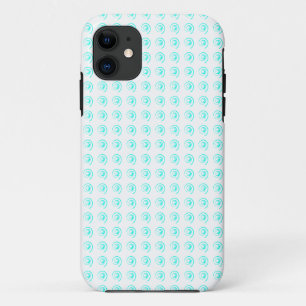 Phone Case with Tiled Cyan Twirls