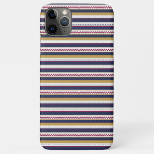 Phone case with zigzag and striped pattern 