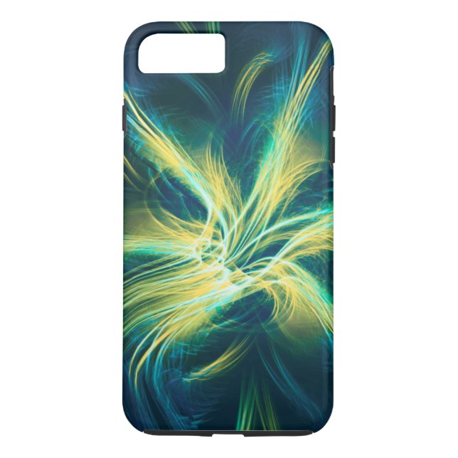 Phone / iPad case Fractal Flower Blue Palette (Back)