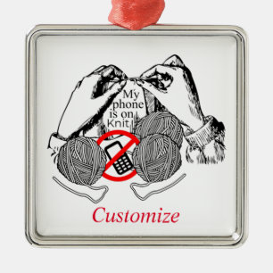 Phone is on Knit Thunder_Cove Metal Ornament