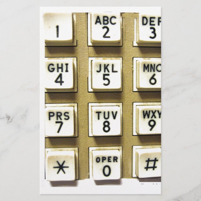 Phone Numbers Stationery (Front)
