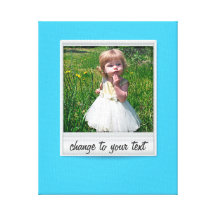 phone polaroid lblue.ai stretched canvas print