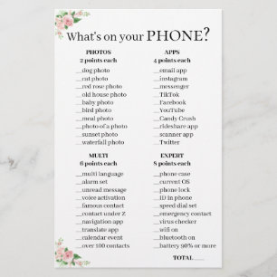 Phone Question Game 💍 Bridal Shower 