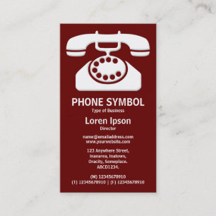 Phone Symbol II - Dark Maroon (660000) Business Card