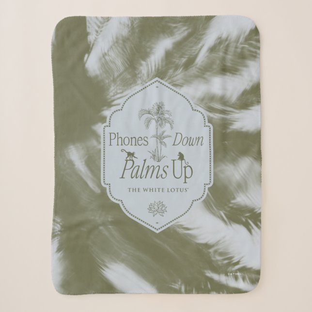 Phones Down, Palms Up - The White Lotus Sherpa Blanket (Front)
