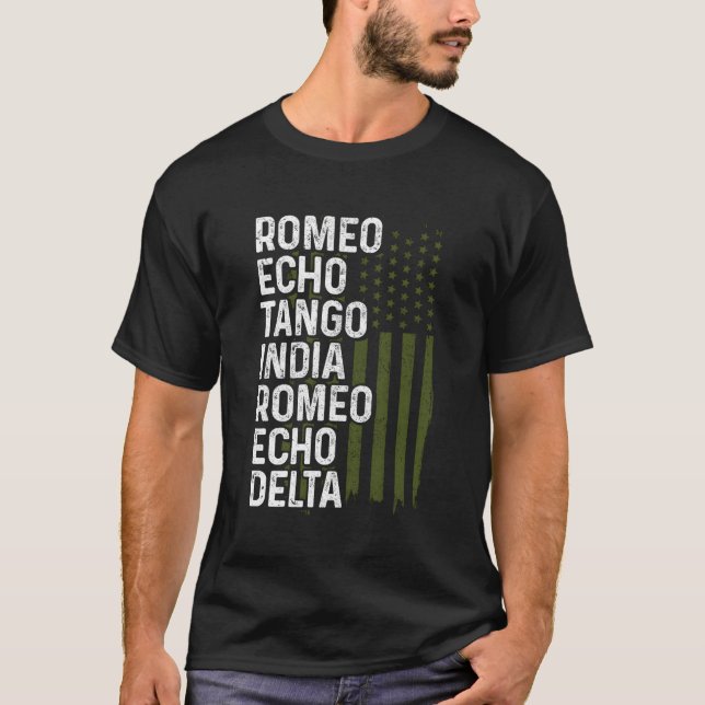 Phonetic Alphabet Airplane Pilot Aviation Patrioti T-Shirt (Front)