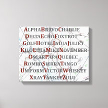 Phonetic Alphabet Canvas, Aviation Home Gifts
