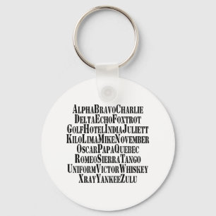 PHONETIC ALPHABET / CODE WORDS KEYCHAIN