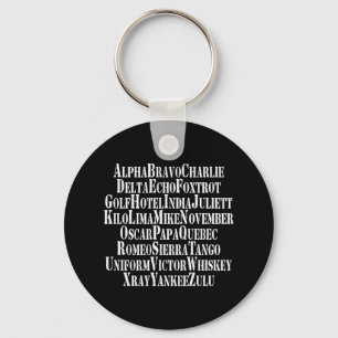 PHONETIC ALPHABET / CODE WORDS KEYCHAIN