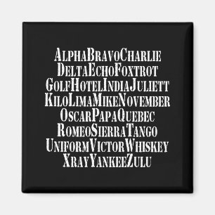 PHONETIC ALPHABET / CODE WORDS MAGNET