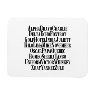 PHONETIC ALPHABET / CODE WORDS MAGNET