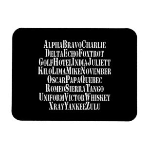 PHONETIC ALPHABET / CODE WORDS MAGNET