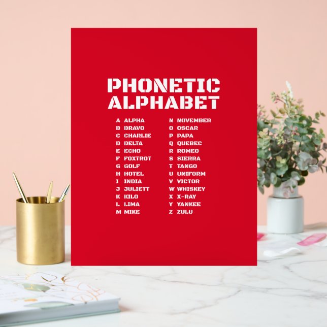 Phonetic Alphabet in Canada Acrylic Sign (Wedding)