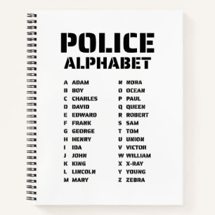 Phonetic Alphabet Police Notebook