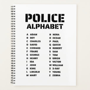 Phonetic Alphabet Police Spiral Planner