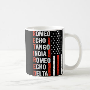 Phonetic Alphabet Retired Veteran Retirement Army Coffee Mug