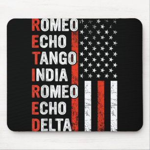 Phonetic Alphabet Retired Veteran Retirement Army Mouse Pad
