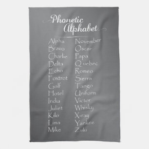 Phonetic Alphabet Teacher Cadet Training Spelling Kitchen Towel