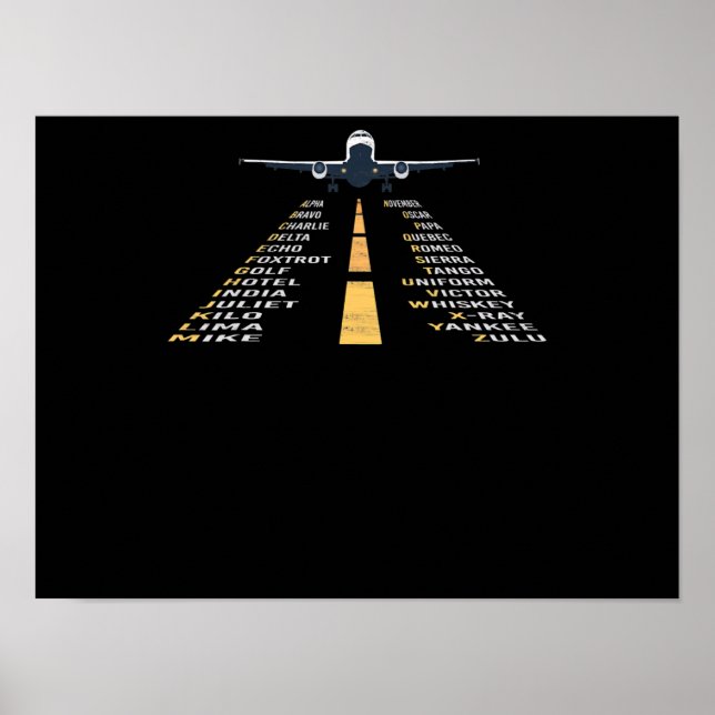Phonetic Aphabet Pilot Cadet Airplane Gift Poster (Front)