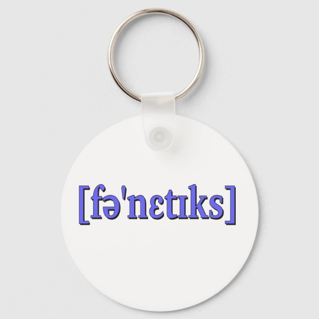 Phonetics in IPA. Blue Keychain (Front)