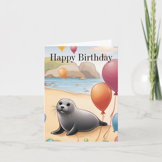 Phoque de la Bliss d'Anniversaire : Carte d'Annive (Devant)