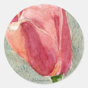 Phoques d'enveloppes de tulipe rose - Stickers de 